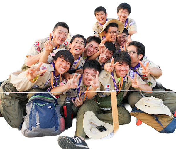 Scout with backpack